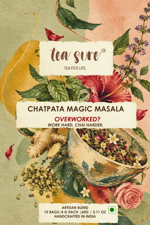 TeaSure Chatpata Magic Masala, 15 tea bags, 60 g front label